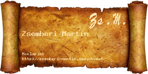Zsemberi Martin névjegykártya