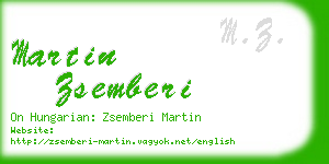 martin zsemberi business card